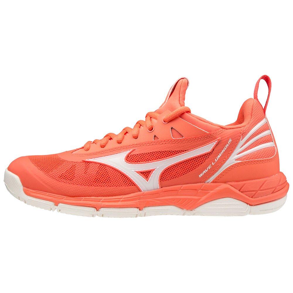 Men's Mizuno Volleyball Shoes Coral/white Wave Luminous Shoes - V1GC182059